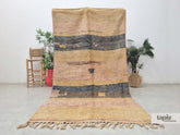 Fessal - Tapis berbère 166x285 jaune et rose - Tapis Boujad rayé vintage