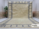 HAJRA - Tapis berbère sur mesure crème et gris - Tapis Beni Ouarain bordure