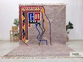 Sadia - Tapis berbère sur mesure gris - Tapis Beni Ouarain abstrait