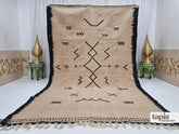Chama - Tapis berbère sur mesure marron et noir - Tapis Zanafi abstrait