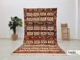 Tasnime - Tapis berbère 153x251 orange - Tapis Taznakht abstrait vintage