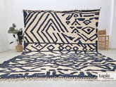 Tayri - Tapis berbère sur mesure gris clair et blanc - Tapis Beni Ourain relief