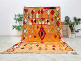 Tazmert - Tapis berbère 212x300 orange - Tapis Boujaad géométrique vintage