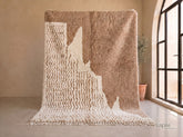 Tifawt - Tapis berbère sur mesure sable et ivoire - Tapis Beni Ourain ondulé