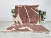 Tissia - Tapis berbère sur mesure marron - Tapis Beni Ouarain relief