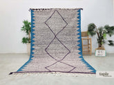 Tizlit - Tapis berbère sur mesure violet et bleu - Tapis Zanafi abstrait kilim