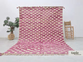Warde - Tapis berbère sur mesure violet - Tapis Beni Ouarain damier