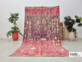 Widad - Tapis berbère 160x255 rose foncé et mauve - tapis Boujad géométrique vintage