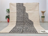 Yuri - Tapis berbère 251x296 noir et blanc - Tapis Beni Ourain quadrillé