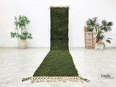zaitona – Tapis berbère 91x457 vert foncé - Tapis Beni Ouarain couloir