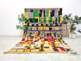 Zanira - Tapis berbère 197x300 multicolore - Tapis Boujaad abstrait vintage