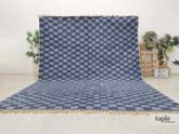 Zilal - Tapis berbère 274x366 bleu et gris - Tapis Beni Ouarain damier
