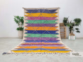 Ziloua - Tapis berbère 195x320 multicolore - Tapis Zanafi à losanges kilim