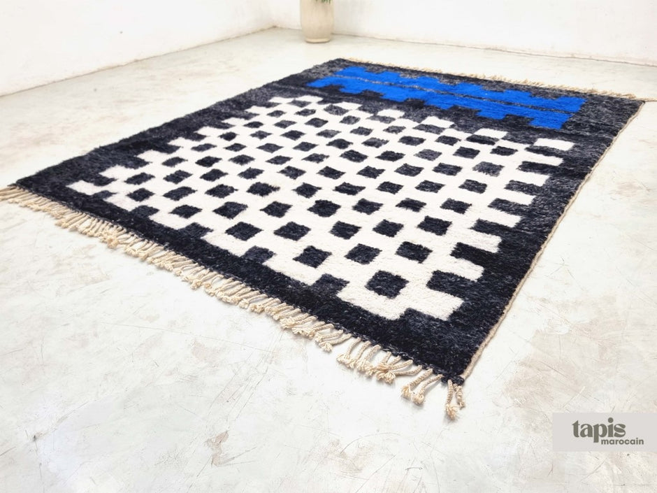 Tapis Berbère Boucherouite coloré - 139 x 233 cm