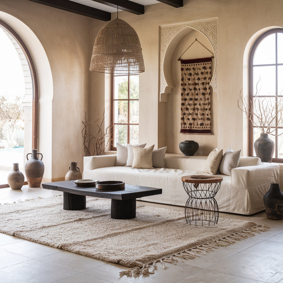 Tapis Marocain Handmade 0.9x1.5m En Coton - Moderne, Pour Cuisine Ou Salle De Bain